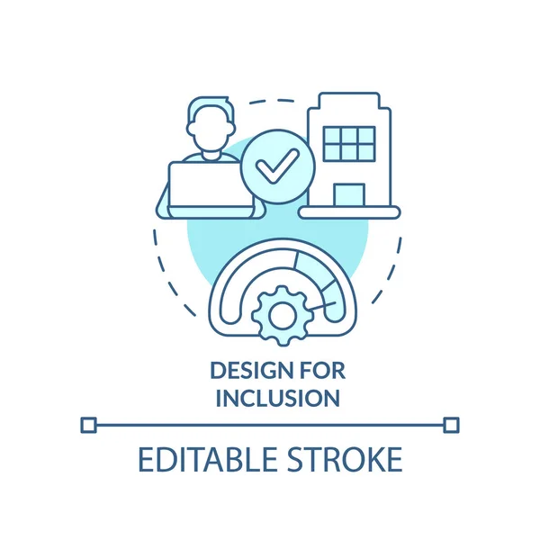 Design Inclusion Turquoise Concept Icon Workflow Creating Hybrid Environment Abstract - Stok Vektor