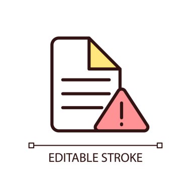 File error pixel perfect RGB color icon. Access failure. Data destruction and corruption. Storage issue. Isolated vector illustration. Simple filled line drawing. Editable stroke. Arial font used
