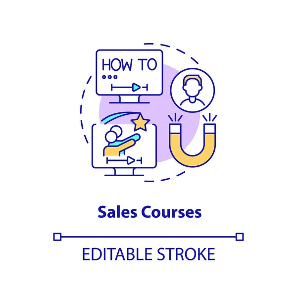 Sales Courses Concept Icon Marketing Commerce Online Education Idea Abstract — Vector de stock