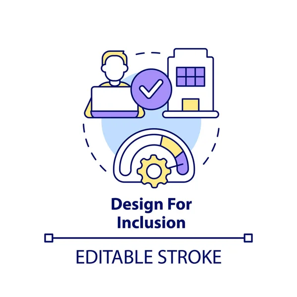 Design Inclusion Concept Icon Workflow Organization Creating Hybrid Environment Abstract - Stok Vektor