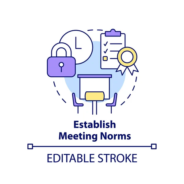 Establish Meeting Norms Concept Icon Creating Hybrid Environment Abstract Idea — Stock Vector