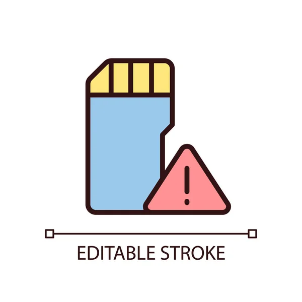 Low Disk Space Warning Pixel Perfect Rgb Color Icon Disc — Stockový vektor