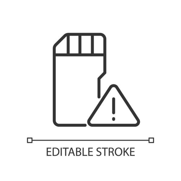 Low Disk Space Warning Pixel Perfect Linear Icon Disc Capacity — Image vectorielle