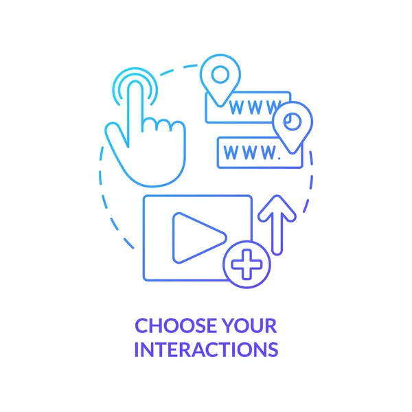 Choose Your Interactions Blue Gradient Concept Icon Links Hotspots Creating — Stockový vektor