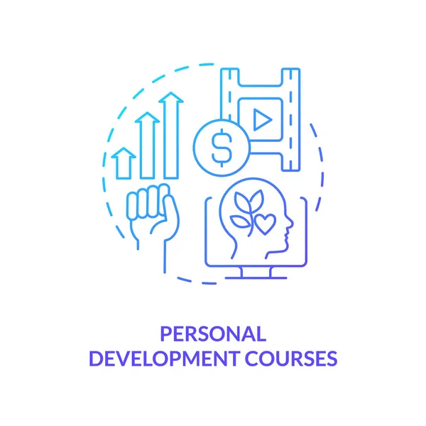 Personal Development Courses Blue Gradient Concept Icon Gain Skills Online — Wektor stockowy