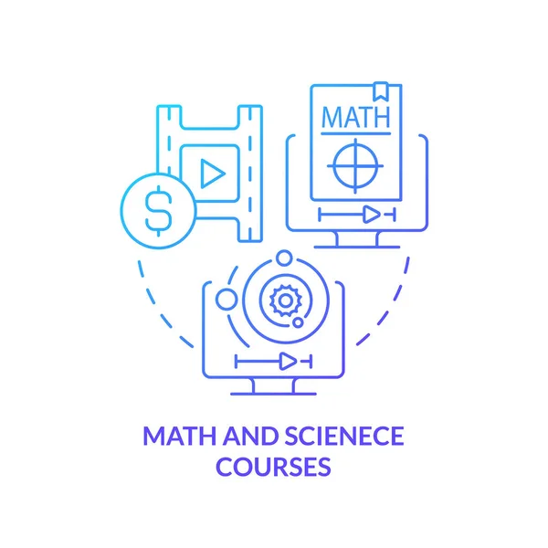 Math Science Courses Blue Gradient Concept Icon Natural Formal Science — Vector de stock