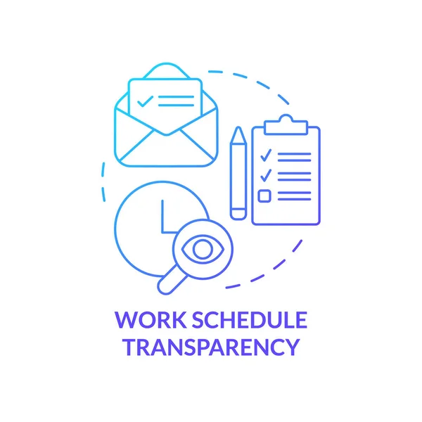 Work Schedule Transparency Blue Gradient Concept Icon Information Workplace Location — Stock Vector