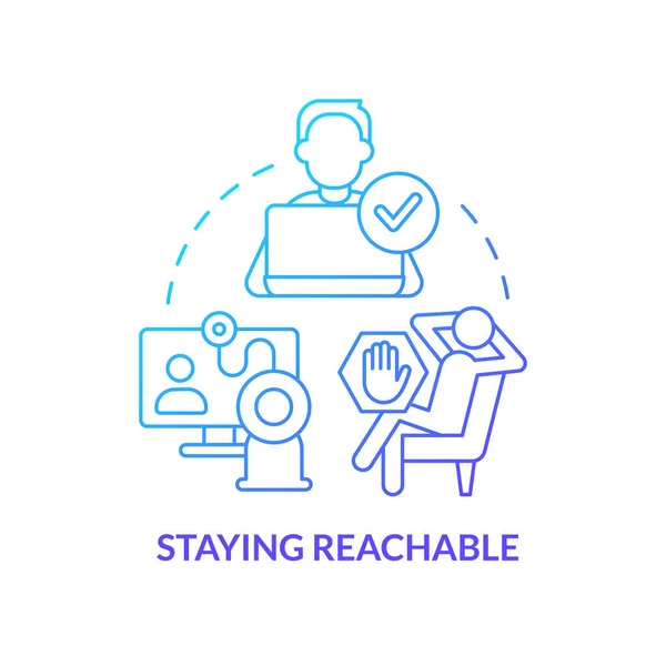 Staying Reachable Blue Gradient Concept Icon Teamwork Process Workplace Locations — Stockový vektor