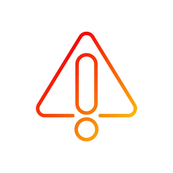 Warning Sign Pixel Perfect Gradient Linear Vector Icon Danger Awareness — Stock vektor