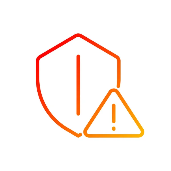 Safety Warning Pixel Perfect Gradient Linear Vector Icon Cybersecurity Breach — Stockový vektor