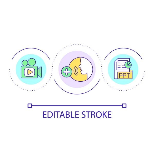 Visual Presentation Voice Loop Concept Icon Narrative Record Online Tutorial — Wektor stockowy