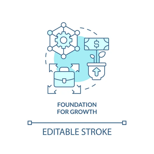 Foundation Growth Turquoise Concept Icon Startup Needs Consulting Service Abstract —  Vetores de Stock