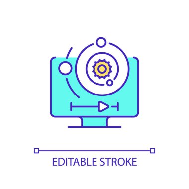 Natural science lessons RGB color icon. Astronomy educational program. Universe and cosmos. Isolated vector illustration. Simple filled line drawing. Editable stroke. Arial font used