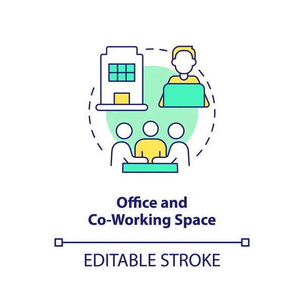 Office Working Space Concept Icon Startup Program Abstract Idea Thin — Stock Vector