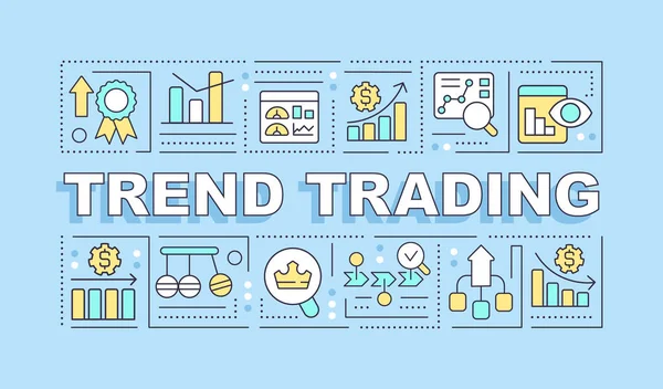 Trend Trading Word Concepts Blue Banner Stock Market Infographics Editable — Stock vektor