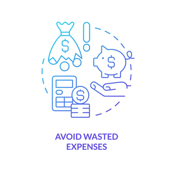 Avoid Wasted Expenses Blue Gradient Concept Icon Startup Consulting Sphere — Vetor de Stock