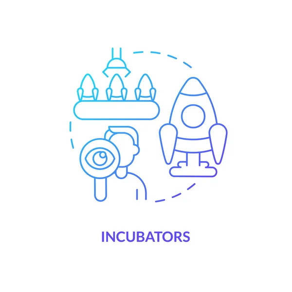 Incubators Blue Gradient Concept Icon Collaborative Startup Support Type Abstract — Vector de stock