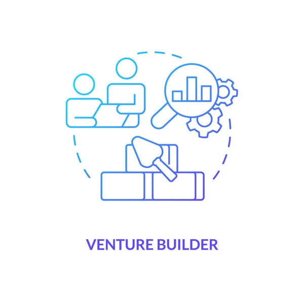 Venture Builder Blue Gradient Concept Icon Startup Support Type Abstract — Archivo Imágenes Vectoriales