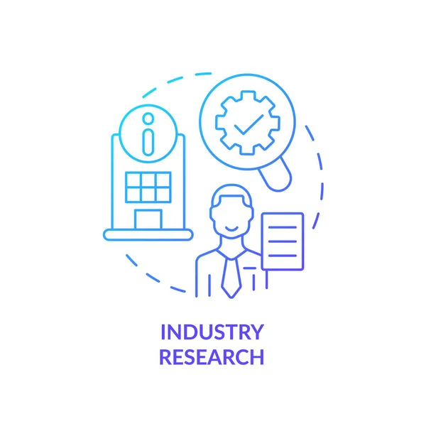 Industry Research Blue Gradient Concept Icon Stock Market Analytics Way — Vector de stock