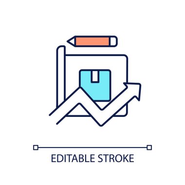 Increase product visibility RGB color icon. Improve brand image. Successfully rebranding business. Isolated vector illustration. Simple filled line drawing. Editable stroke. Arial font used