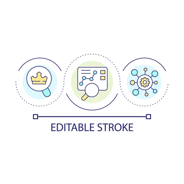 Market Data Analysis Loop Concept Icon Research Financial Information Successful — Vector de stock