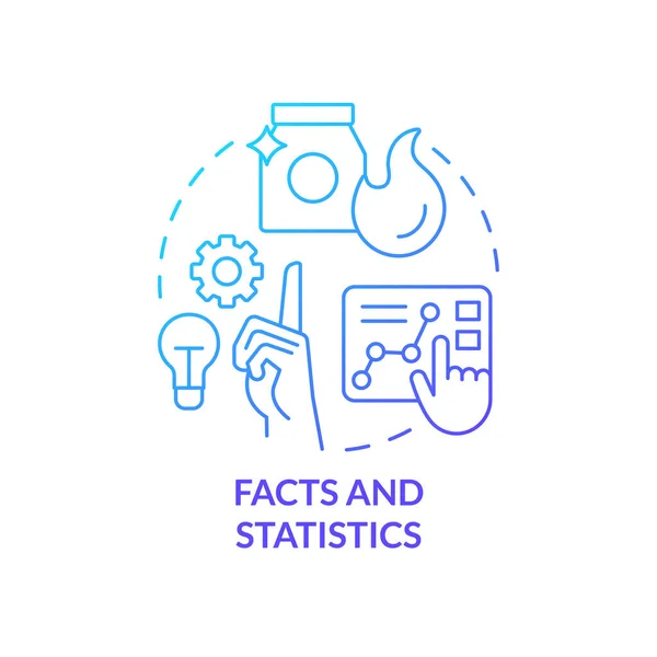 Facts Statistics Blue Gradient Concept Icon Advertising Strategy Abstract Idea — Archivo Imágenes Vectoriales
