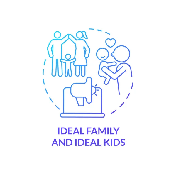 Ideal Family Kids Blue Gradient Concept Icon Advertisement Campaign Abstract — Vector de stock
