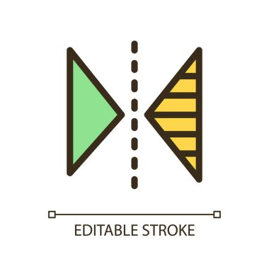 Vertical reflection pixel perfect RGB color ui icon. Invert picture. Simple filled line element. GUI, UX design for mobile app. Vector isolated pictogram. Editable stroke. Arial font used