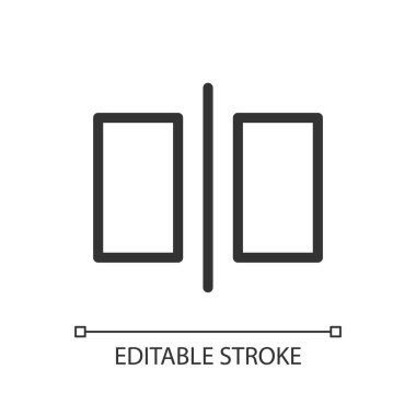 Transition pixel perfect linear ui icon. Video editor instrument. Footage. Add film effect. GUI, UX design. Outline isolated user interface element for app and web. Editable stroke. Arial font used