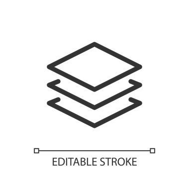Layers panel pixel perfect linear ui icon. Separate elements. Photo editor instrument. GUI, UX design. Outline isolated user interface element for app and web. Editable stroke. Arial font used