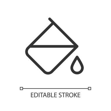 Paint bucket tool pixel perfect linear ui icon. Colour replacement. Fill area with color. GUI, UX design. Outline isolated user interface element for app and web. Editable stroke. Arial font used