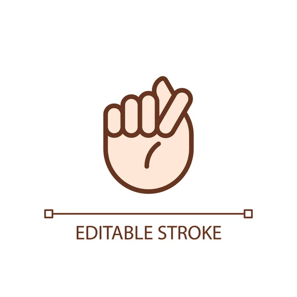 Fig Sign Pixel Perfect Rgb Color Icon Offensive Hand Gesture — Stock vektor