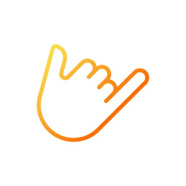 Shaka sign pixel perfect gradient linear vector icon. Call me. Greeting gesture. Non verbal communication. Thin line color symbol. Modern style pictogram. Vector isolated outline drawing