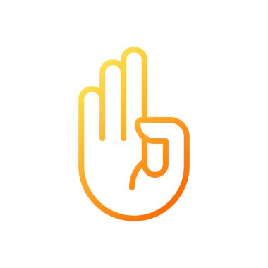 Counting on fingers pixel perfect gradient linear vector icon. Mathematical learning. Hand gesture and sign. Thin line color symbol. Modern style pictogram. Vector isolated outline drawing