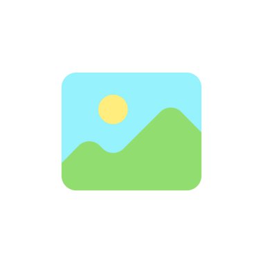 Image flat color ui icon. Visual content. Digital photo gallery. Multimedia reader program. Simple filled element for mobile app. Colorful solid pictogram. Vector isolated RGB illustration