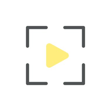 Video mode flat color ui icon. Digital camera function. Electronic visual format. Film editor. Simple filled element for mobile app. Colorful solid pictogram. Vector isolated RGB illustration