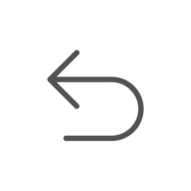 Undo flat color ui icon. Digital program navigation. Move to previous step. Pointer. Simple filled element for mobile app. Colorful solid pictogram. Vector isolated RGB illustration