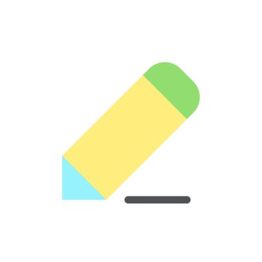 Pencil flat color ui icon. Drawing lines. Photo decoration. Photography editor instrument. Simple filled element for mobile app. Colorful solid pictogram. Vector isolated RGB illustration