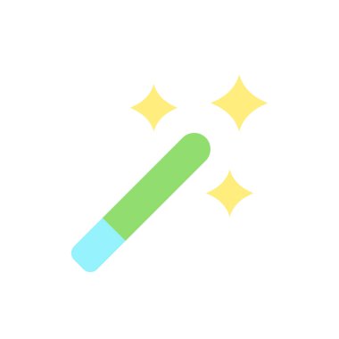 Magic wand tool flat color ui icon. Wizard accessory. Area selection tool. Photo editor instrument. Simple filled element for mobile app. Colorful solid pictogram. Vector isolated RGB illustration