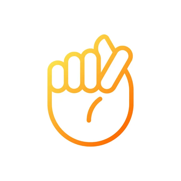 Fig Sign Pixel Perfect Gradient Linear Vector Icon Offensive Hand — Vector de stock