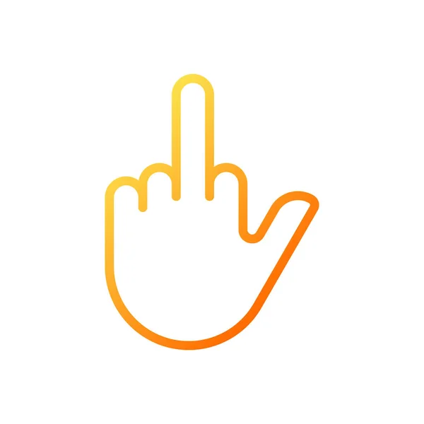 Иконка Среднего Пальца Идеальным Градиентом Линейного Вектора Непристойный Жест Рукой — стоковый вектор