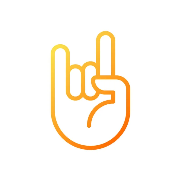 Horn Gesture Pixel Perfect Gradient Linear Vector Icon Punk Subculture — Vector de stock