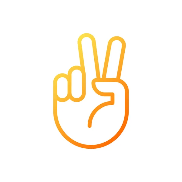 Peace Sign Pixel Perfect Gradient Linear Vector Icon Pacifistic Hand — Image vectorielle