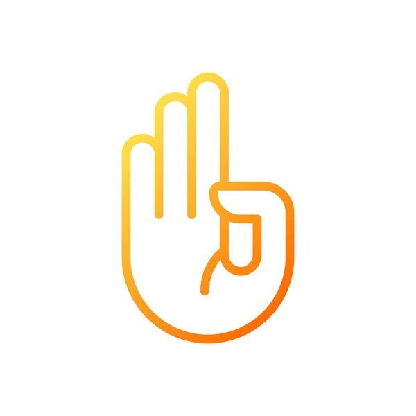 Counting Fingers Pixel Perfect Gradient Linear Vector Icon Mathematical Learning — Stock Vector