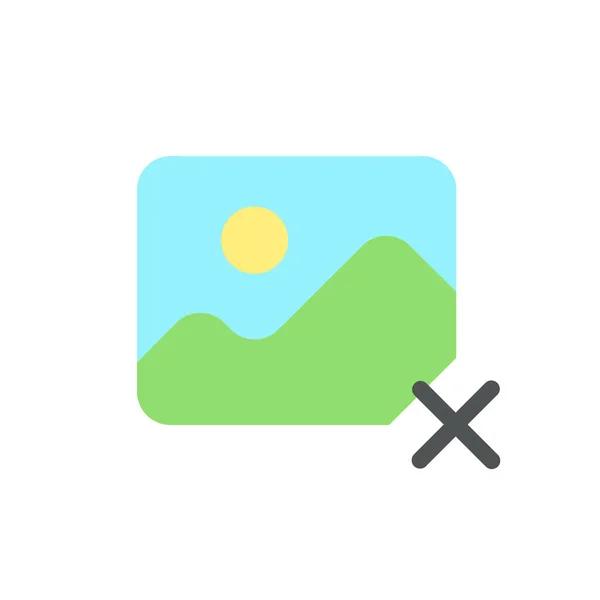 Delete Photo Flat Color Icon Visual Media Management Cancel Editing — Image vectorielle