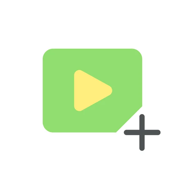 Add Video File Flat Color Icon Import Visual Content Upload — Stok Vektör