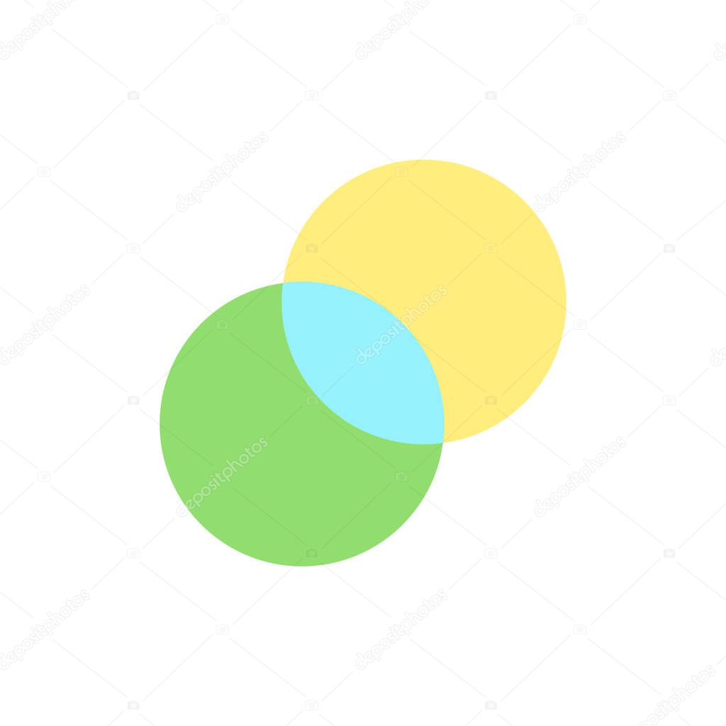Double exposure flat color ui icon. Combine two images at one. Photo effect. Photography editor. Simple filled element for mobile app. Colorful solid pictogram. Vector isolated RGB illustration