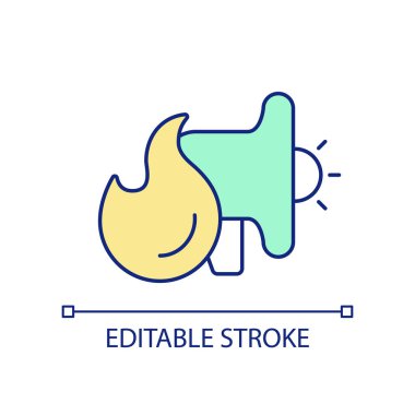 Effective advertising campaign RGB color icon. Hot promotional message. Offering discounts and prizes. Isolated vector illustration. Simple filled line drawing. Editable stroke. Arial font used