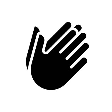 Hands holding something black glyph icon. Showing direction by both palms. Communication. Gesture and position. Silhouette symbol on white space. Solid pictogram. Vector isolated illustration
