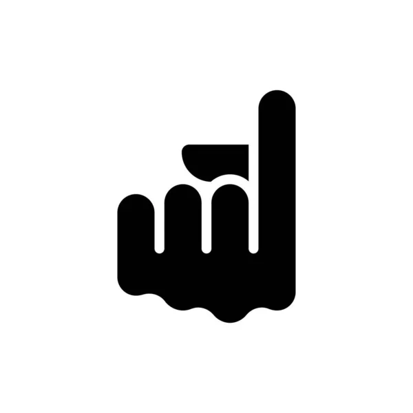 Index Finger Pointing Black Glyph Icon Upward Direction Sign Hand — Vector de stock